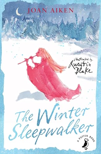 Book cover showing a figure in a red cloak playing a flute in snow.