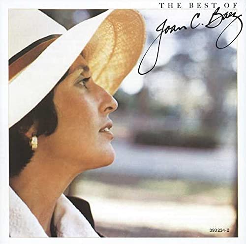 Profile portrait of Joan Baez wearing a wide-brimmed hat, with album title text above.