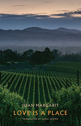 Book cover: vineyard landscape with title “Love Is a Place” in white text.