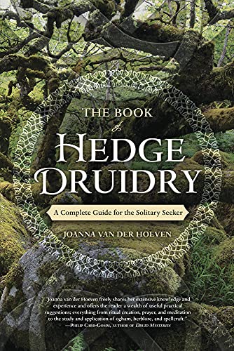 Book cover with title “The Book of Hedge Druidry” and tree branches.