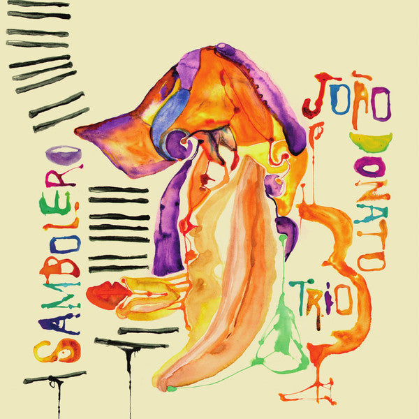 Watercolor album cover for Joao Donato Trio’s “Sambolero” featuring fruit.