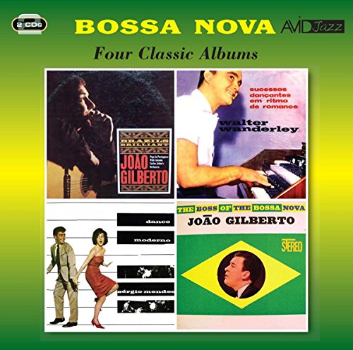 CD cover featuring four classic bossa nova album artworks by Joao Gilberto and others.