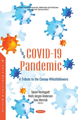 Book cover: "The COVID-19 Pandemic" with coronavirus illustrations.
