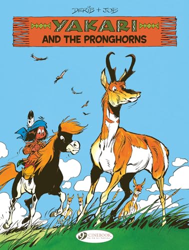 Yakari on horseback with a pronghorn and other animals in grass.