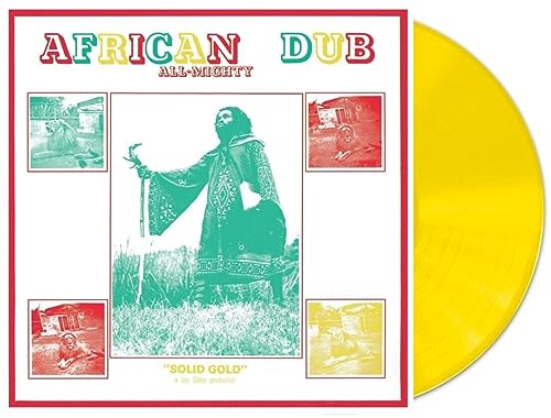 Yellow vinyl record with album cover featuring a man in green robes.