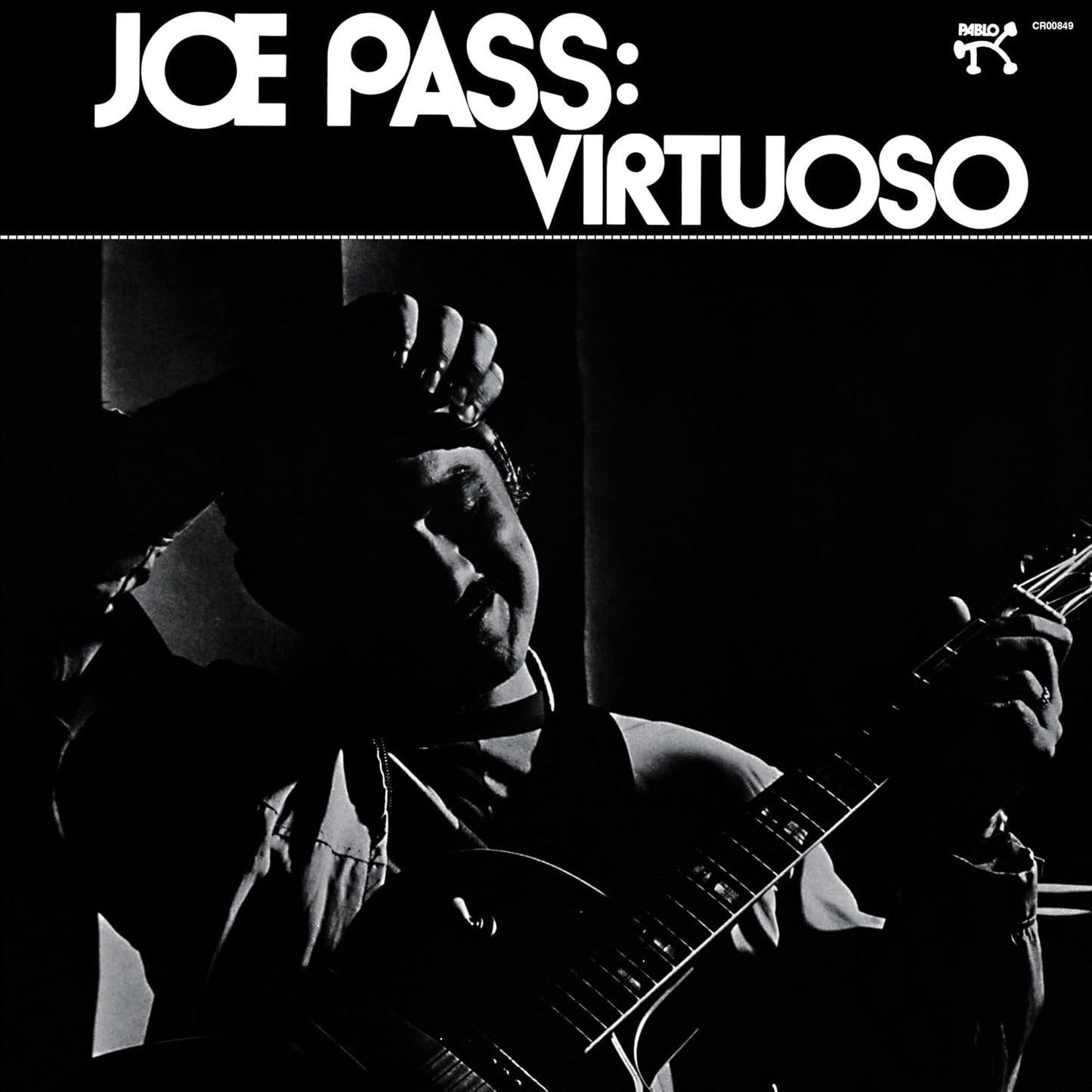 Black and white album cover featuring jazz guitarist Joe Pass.