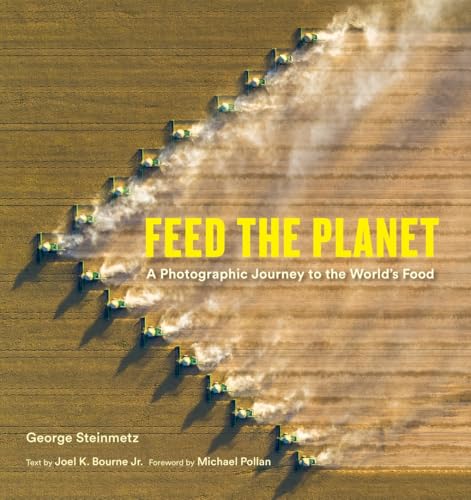 Book cover: aerial view of combine harvesters in a wheat field.