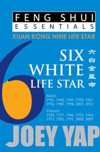 Book cover: "Feng Shui Essentials – Six White Life Star" with blue and gold design.
