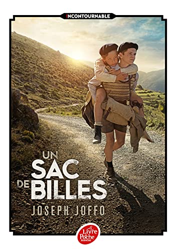 Book cover: two boys on a rural road, titled "Un Sac de Billes".