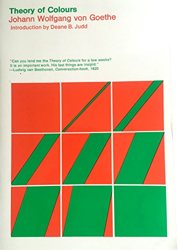 Book cover: "Theory of Colours" by Goethe, with red and green geometric design.
