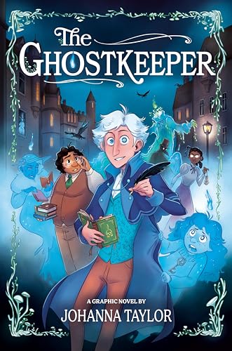 Cover of āThe Ghostkeeperā graphic novel featuring characters and a spooky town.