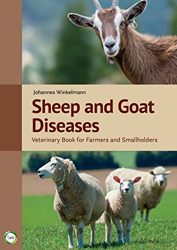 Book cover featuring a goat and sheep, titled "Sheep and Goat Diseases".