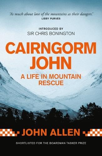 Book cover for Cairngorm John featuring a snowy mountain landscape and orange text.
