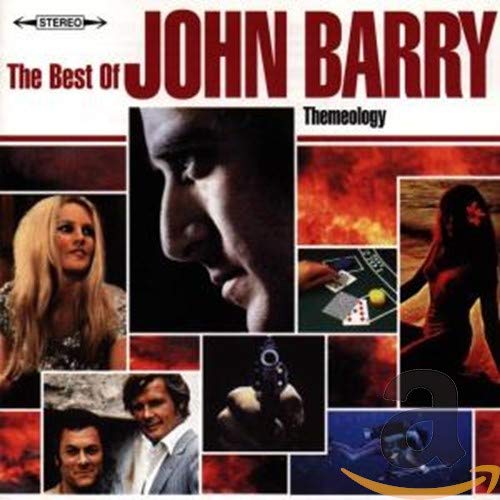 CD cover for John Barry’s “Themeology” featuring film stills and portraits.