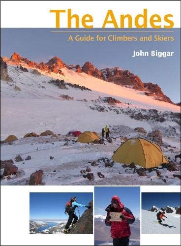 Book cover depicting snowy Andes mountains, climbers, and ski scenes.