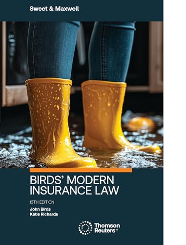 Book cover: "Birds’ Modern Insurance Law," 13th edition, with yellow boots image.