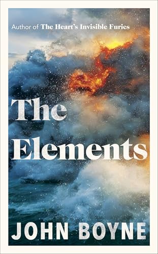 Book cover with waves, fire, and the title “The Elements” by John Boyne.