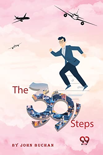 Book cover: man running, airplanes, large number 39 formed by buildings.