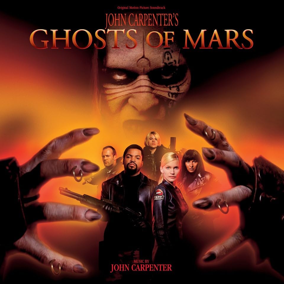 Ghosts of Mars" vinyl album cover featuring a sci-fi horror movie scene.