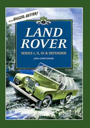Book cover featuring a vintage green Land Rover driving through a shallow stream.