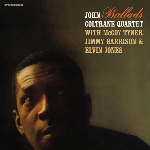 Album cover featuring a portrait of John Coltrane with text listing the quartet members.