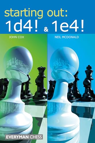 Chess book cover with large pawn images and title "Starting Out: 1d4 & 1e4!".
