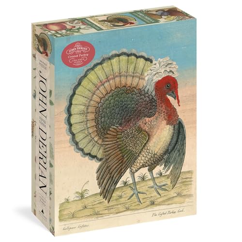 Box for a 1,000-piece puzzle depicting a vintage turkey illustration.