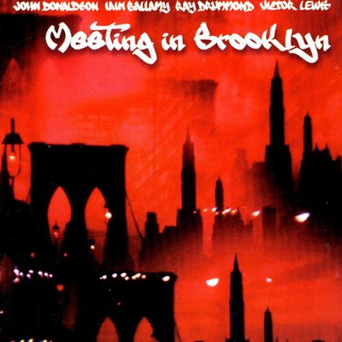 CD cover: Silhouetted Brooklyn Bridge and skyline against a red background.