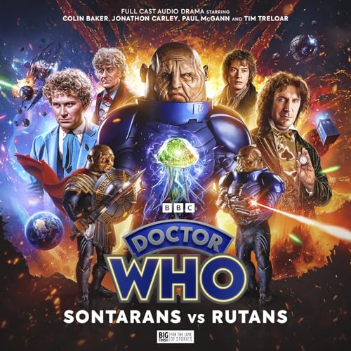 Doctor Who cover featuring Sontarans, Rutans, and several Doctors in space.