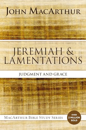 Book cover for "Jeremiah and Lamentations" with textured gold background.