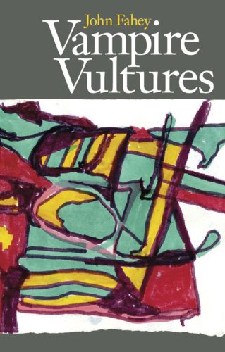 Book cover for "Vampire Vultures" with abstract red, green, and yellow art.