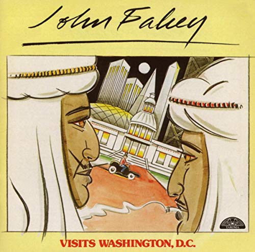 John Fahey album cover: illustrated faces framing Washington D.C. skyline.