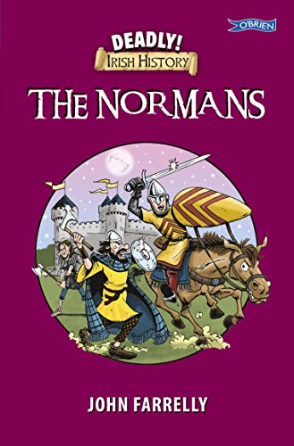 Book cover depicting cartoon Norman knights with a castle background.
