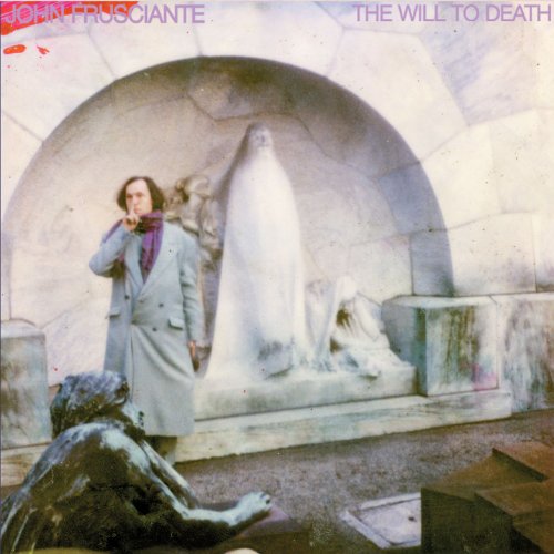 Album cover for John Frusciante’s “The Will To Death” with a man and statues.