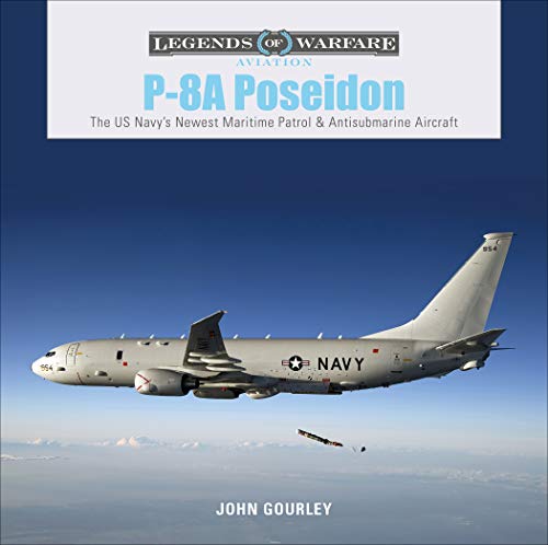 P-8A Poseidon aircraft book cover with a gray plane in flight.