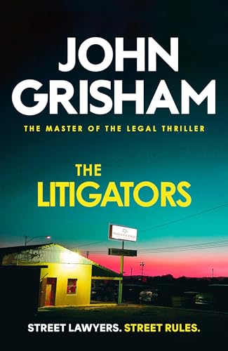 Book cover for The Litigators by John Grisham featuring a small yellow building.
