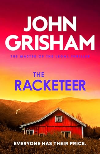 Book cover for "The Racketeer" by John Grisham, featuring a red barn.