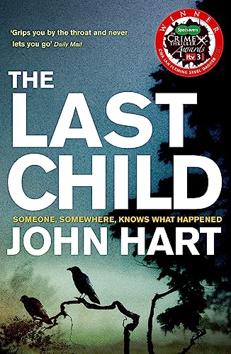 Book cover for "The Last Child" by John Hart, with dark trees and crows.