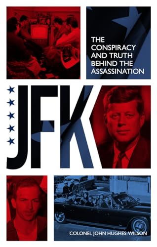 Book cover featuring JFK, Lee Harvey Oswald, and a motorcade in red and blue.