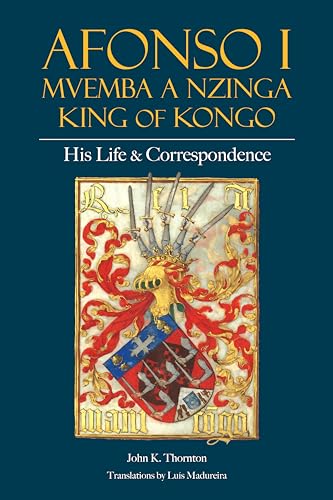 Book cover with portrait of Afonso I, traditional Kongo attire, and formal writing.