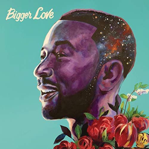 John Legend's "Bigger Love" album cover: painted portrait with flowers.