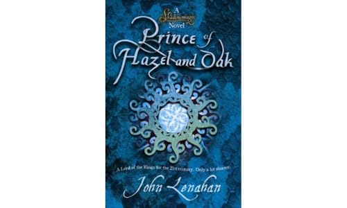 Book cover: “Prince of Hazel and Oak”, blue and silver design.