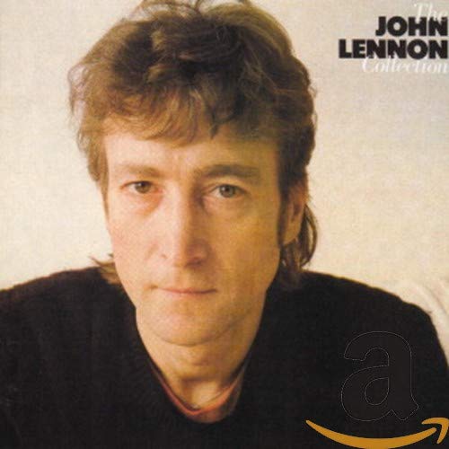 Close-up portrait of John Lennon on a CD album cover.
