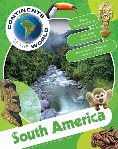 Book cover featuring South American landscapes, wildlife, and cultural artifacts.