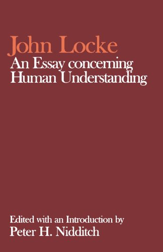 Red book cover with title "An Essay Concerning Human Understanding" by John Locke.