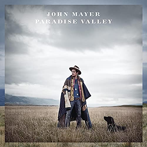John Mayer’s “Paradise Valley” album cover featuring a man in a field.
