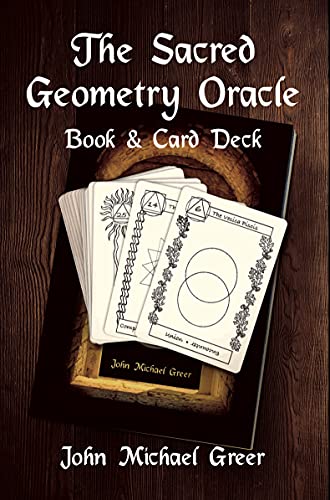 Book and card deck with black cover and white geometric illustrations.