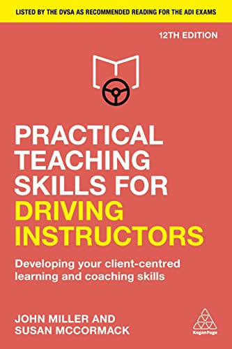 Red book cover with steering wheel icon, titled “Practical Teaching Skills for Driving Instructors”.