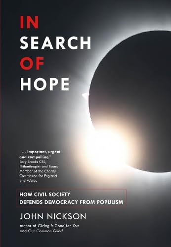 Book cover: “In Search Of Hope” with a solar eclipse image.
