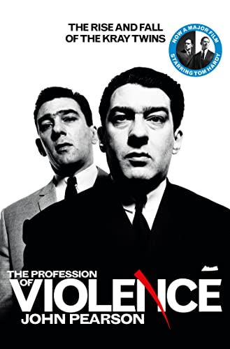 Book cover featuring two stern-faced men, the Kray twins, in dark suits.